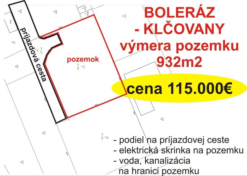  FOX - PREDAJ STAVEBNÝ POZEMOK BOLERÁZ-KLČOVANY, 932m2, super cena 115.000€ - 1